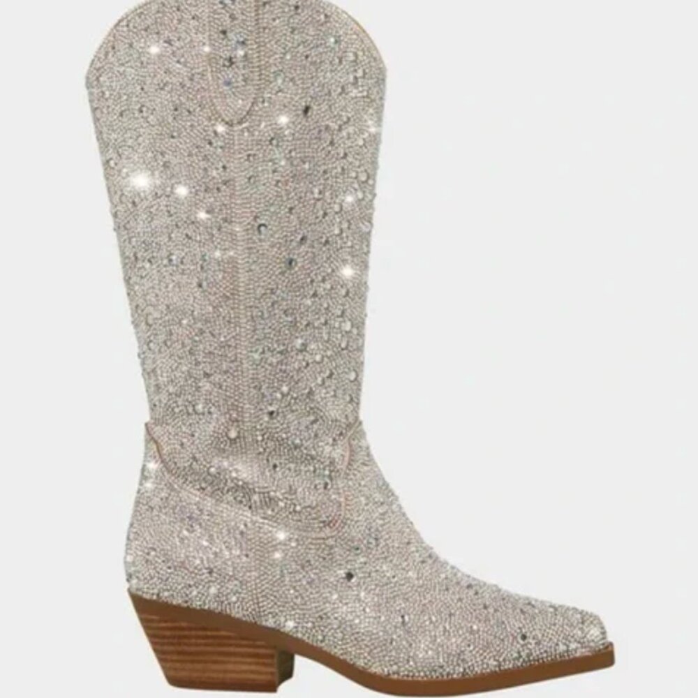 Betsey Johnson Dalas rhinestone boot womens size 6